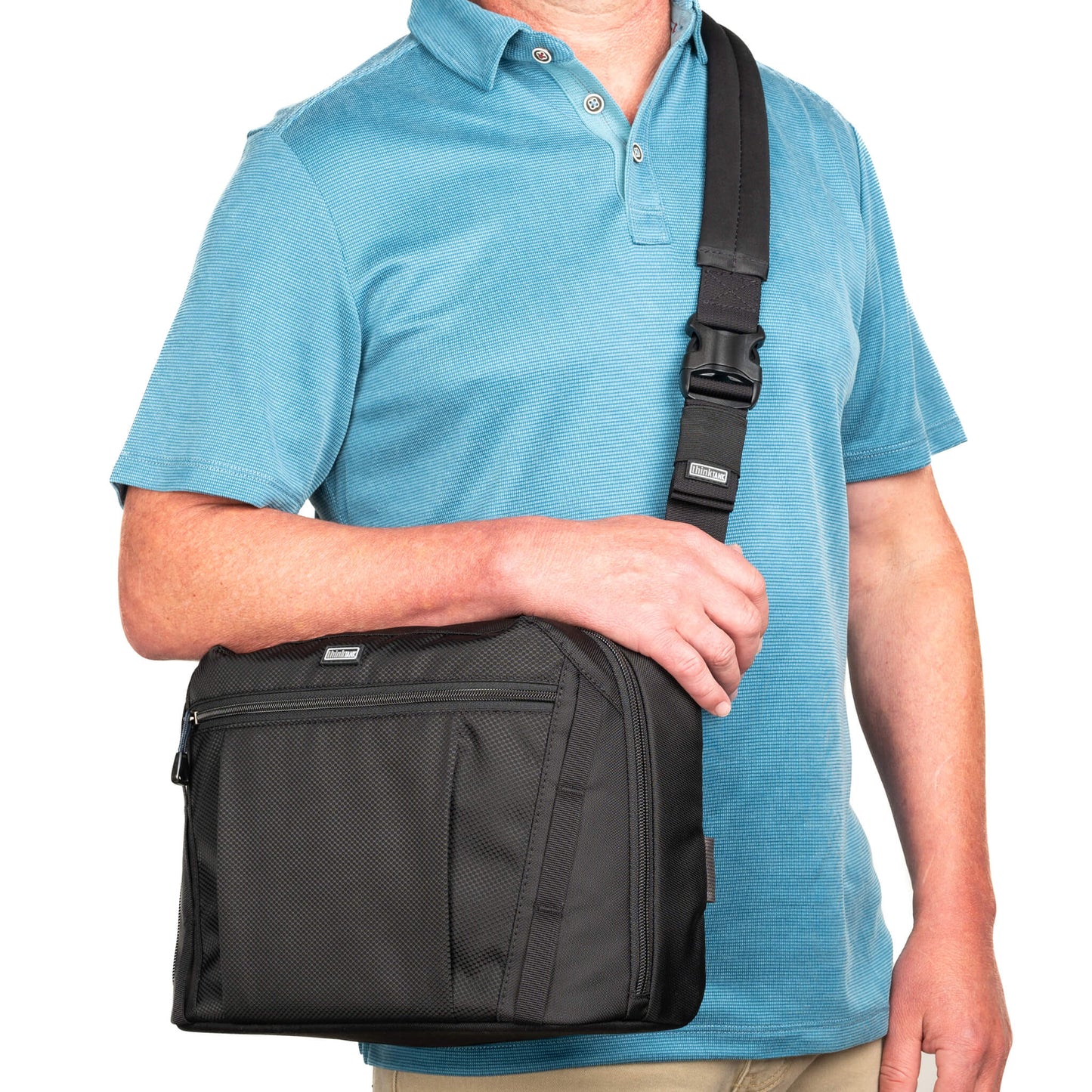Shoulder bag crossbody position