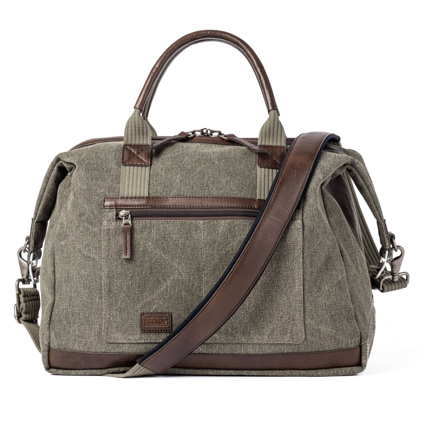 Classic weekender soft-sided construction with full-length straight zippered access to the main compartment